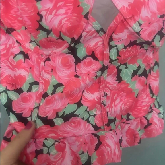 SHEIN Floral Pink Women's Bikini Top, Size 4X - Picture 2 of 4